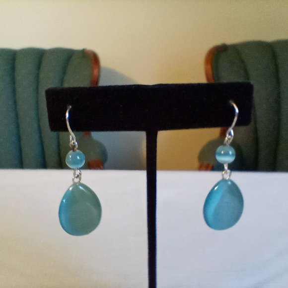 Indescribable Color 1 3/4" Long Teardrop EUC Earrings-Item #216 - Picture 2 of 2